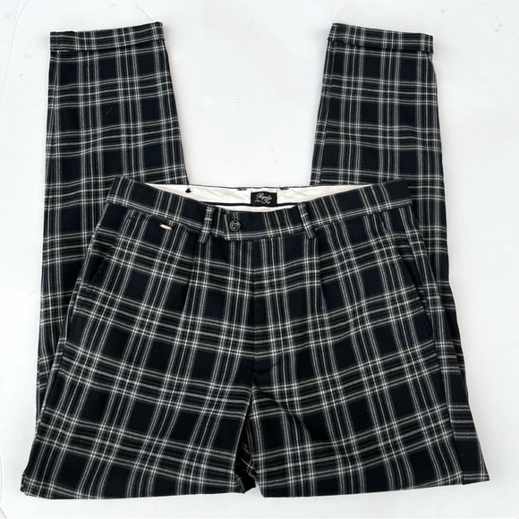 Zara Black And White Checkered Plaid Classic Regular Fit Trouser Pants - Picture 3 of 12